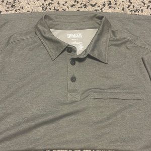 Duluth Trading Men's Knuckledown Short Sleeve Stripe Polo with Pocket L